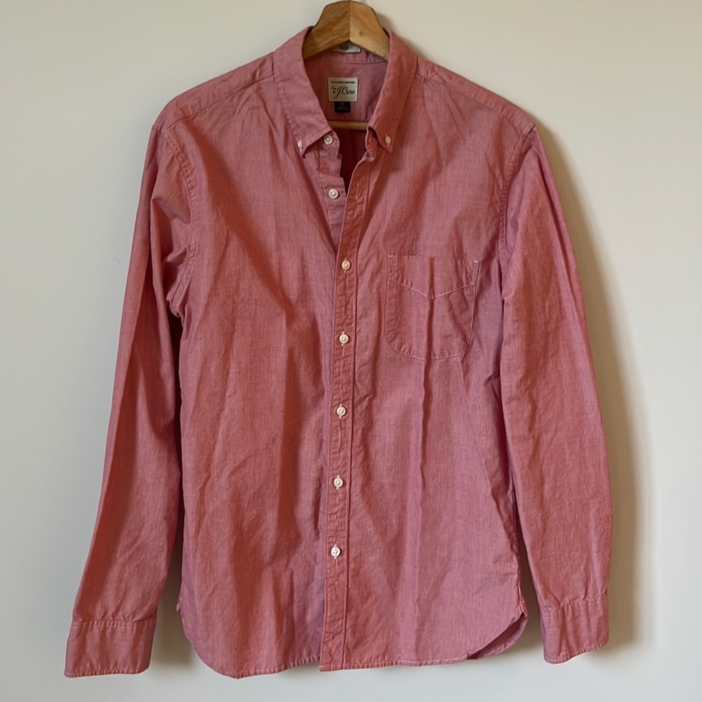 JCrew Men’s Button-down Shirt, Slim Fit M, Salmon Pink